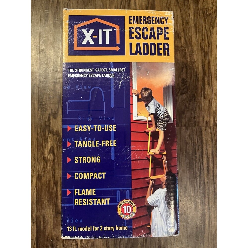 X-IT 2 Story Emergency Fire Escape Ladder 13 ft Compact Reusable
